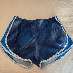 Nike Women's Blue and White Athletic Shorts